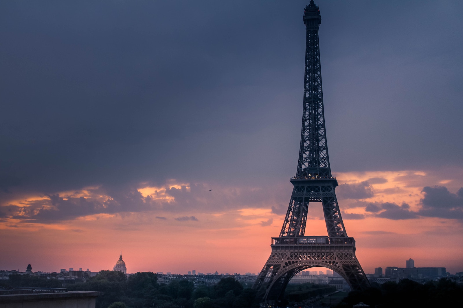 Eiffel Tower in Paris France at sunset